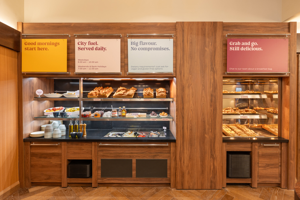 Hotel lobby at Point A St Andrews Square, Edinburgh featuring self-service check-in iPads
